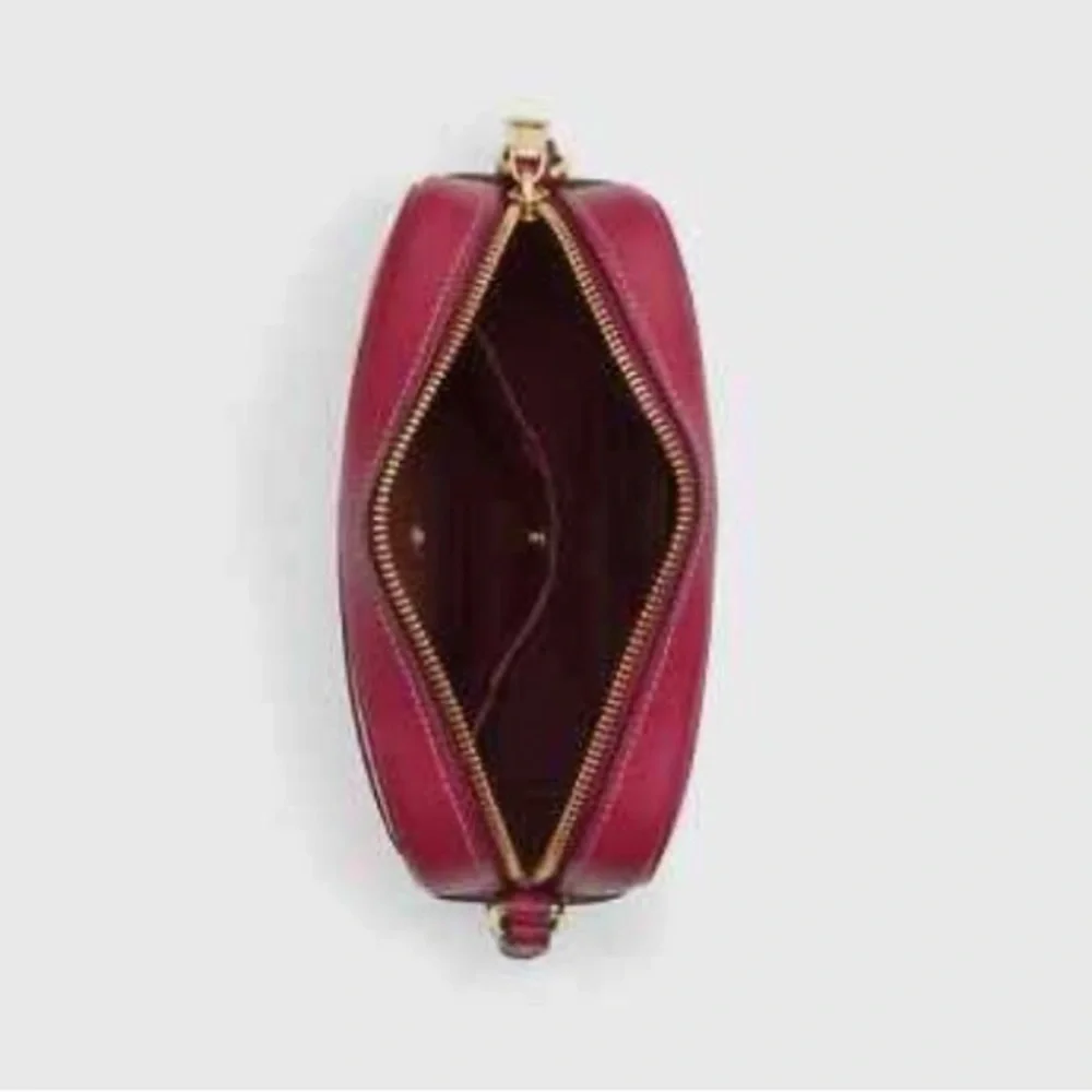 Coach Burgundy Leather Crossbody Bag with Gold Chain
